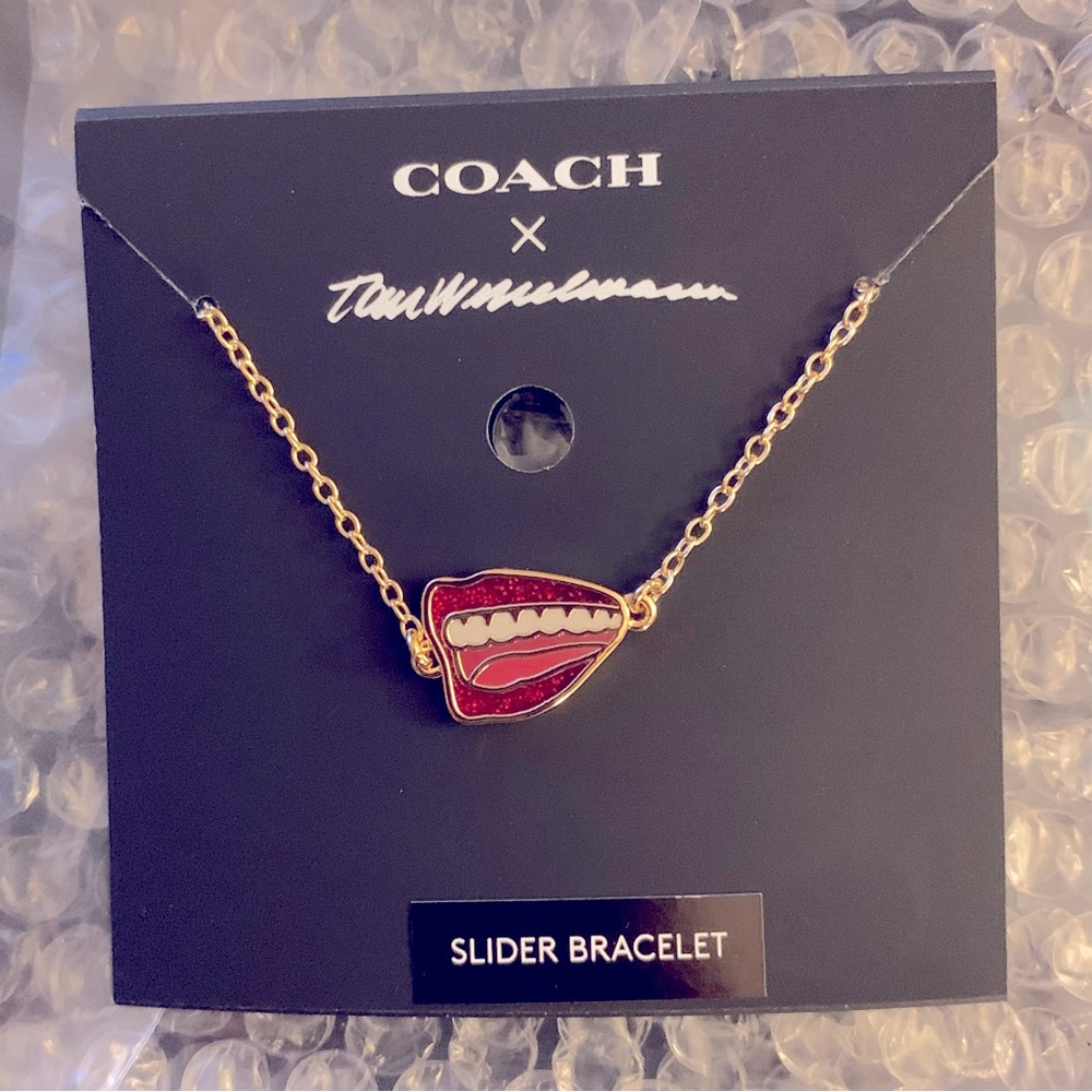 NEW! COACH x TOM WESSELMAN Lips Slider Bracelet, NWT, GORGEOUS! - Picture 2 of 11